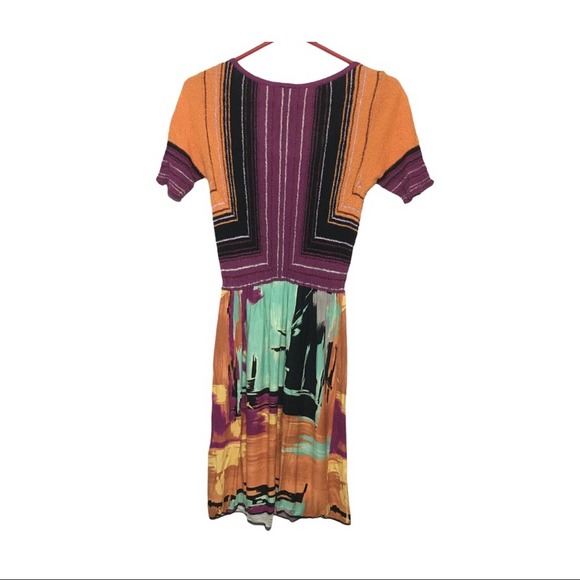 M Missoni Multicolor & Print Short Sleeve Dress 4 - Picture 3 of 7